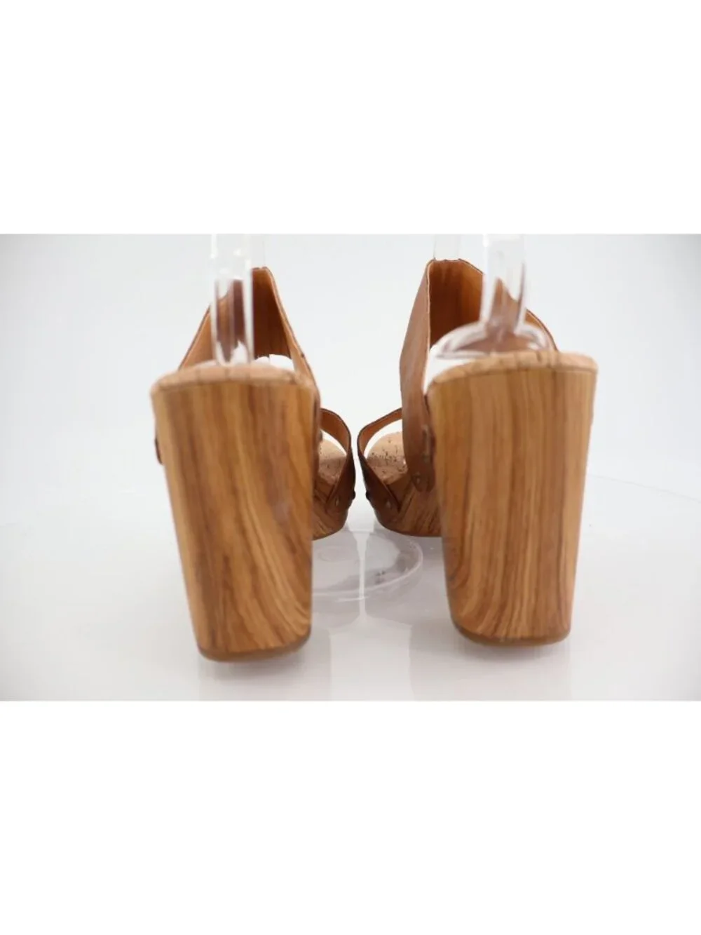 Kork-Ease Womens Darra Sandals Platform Block Heel Brown Slide Slip On Wooden 11
